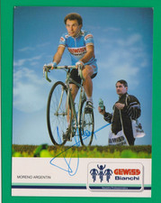 CYCLISME carte cycliste MORENO ARGENTIN équipe GEWISS BIANCHI 1989 signée