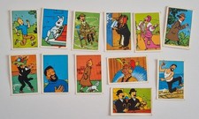 RARE 12 CARTES VIGNETTES BP 1972 TINTIN KUIFJE HERGE - TBE - COMPLET