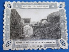 SUPERBE ANCIEN CANIVET IMAGE PIEUSE 19 EME DENTELLE