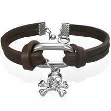 Bracelet en cuir et cuivre