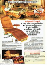 PUBLICITE ADVERTISING 096  1984   le fauteuil  relax Everstyl