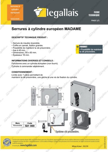 Serrures legallais cylindre - serrures,