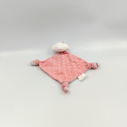 Doudou plat nuage rose gris