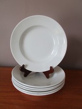6 Assiettes creuses Blanches 22,5 cm  K &G  Lunéville