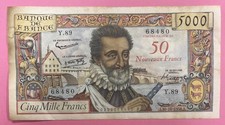 5000 Frs Henri IV ETAT TTB- Surchargé 50 Nouveaux Frs 5-3-1959 Y.89 68480