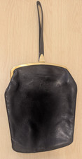 Clutch bag vintage cuir noir