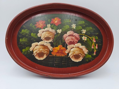 Plateau ovale vintage - en, bois