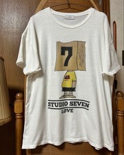 T-shirt blanc vintage marron