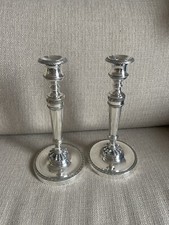 Paire de bougeoirs Consulat - Empire bronze argenté, début XIXe siècle