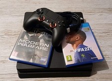 PS4 SLIM 1 To - CUH2216B + 2 Jeux + 1 Manette et Câbles