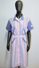 COURREGES HYPERBOLE Vintage 80s cotton snap dress 8US 40FR Made in France