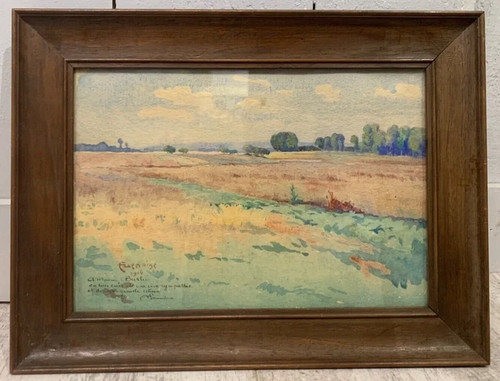 Paysage signé art nouveau - art,