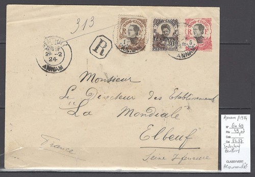 Indochine lettre entier - -,