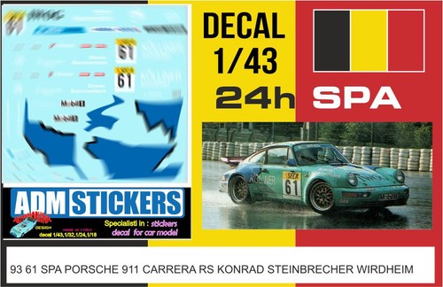 Decal 24h spa 1993 - 61, 1/43