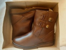 Boots marron en cuir et fourrées neuves marque Perfecta taille 34 (pa)
