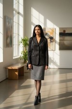 Blazer femme taille 38 noir avec motif cachemire