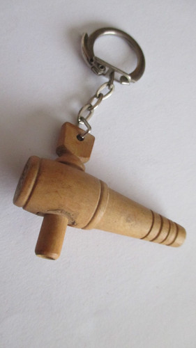 Porte clé vintage bois - clé, en