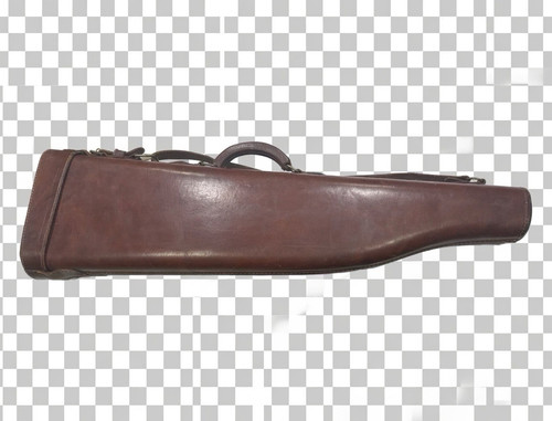 Brown leather rifle hard case - leather,