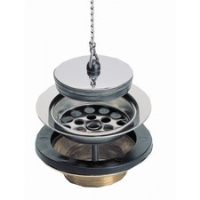 Bonde laiton à bouchon chaînette pour évier grès ou synthèse NICOLL