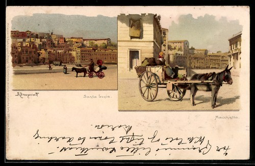 Lithographie napoli santa - lithographie, napoli,