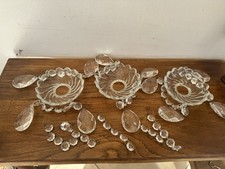 Lot 3 BOBÈCHEM  , 4 TROUS +  75 PAMPILLES , LUSTRES