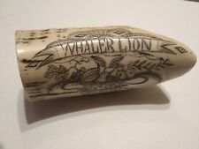  COPIE  scrimshaw EN RÉSINE ancien voilier Whalter lion 