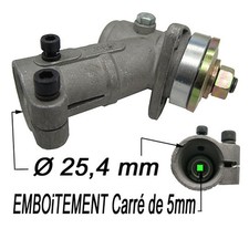renvoi d angle a engrenage tete debroussailleuse 25.4mm emboitement carre 5mm