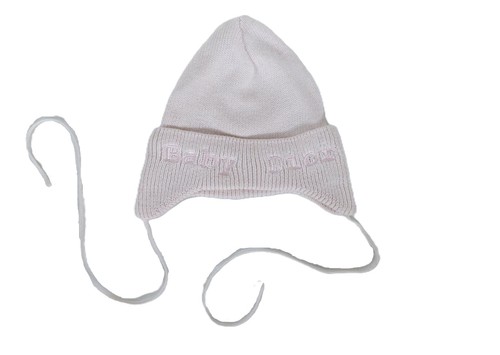 Bonnet rose tendre broderie