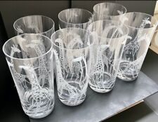 DIOR  7 VERRES À EAU / COCKTAIL, EN CRISTAL TRANSLUCIDE, IMPRIMÉ SABLAGE GIRAFES