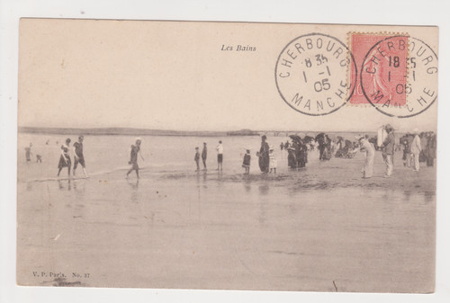 Cpa cherbourg les bains - 50,