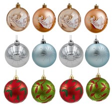 Ensemble De Boules De Noël 4 80Mm Décoration Suspendue - Choisissez Un Design