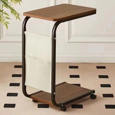 Table dappoint auxiliaire pour canapé et lit avec roulettes pivotantes, Table...