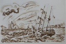 Paul SIGNAC : Trois mâts en