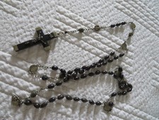 ancien grand chapelet en perle en bois de corozo 69 cm de long