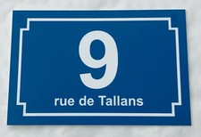plaque pvc numero de rue ou de maison 150x100 mm bleu ciel