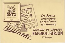 M51 BUVARD BAIGNOL & FARJON Crayons de couleurs ONYX 1ere Marque