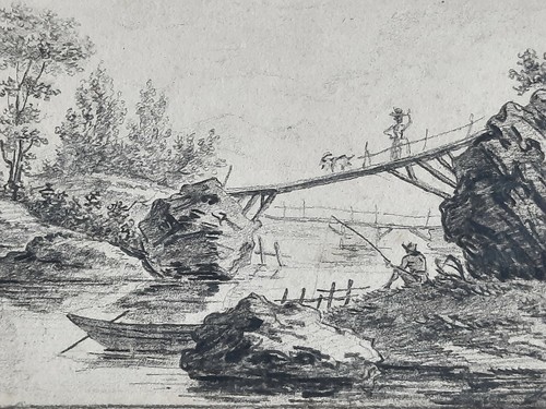 Peche paysage riviere - paysage, barque