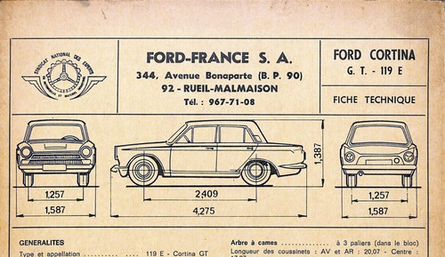 Fiche technique ford cortina - ford,