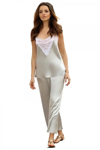Pyjama satin argenté avery - pyjama,