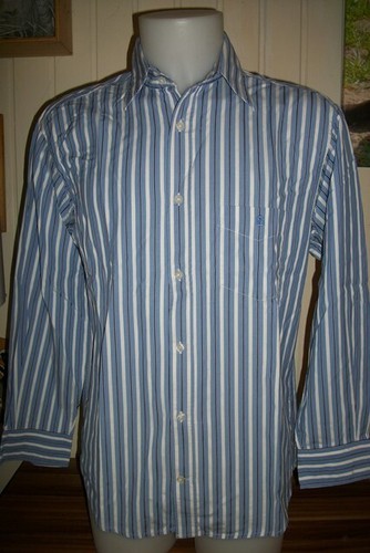 Chemise coton bleu ciel rayé