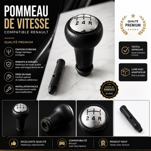 Pommeau levier vitesse - pommeau,
