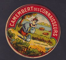 Ancienne étiquette Fromage France BN200160 Camembert  Connaisseurs Femme