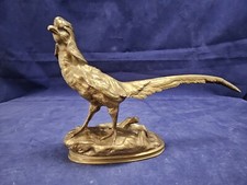 ANCIEN PETIT BRONZE DORÉ   ANIMALIER - FAISAN - PERDRIX - GIBIER