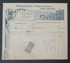 Facture 1900 PARIS vétement