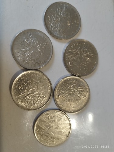 Pieces francs semeuse - 5,