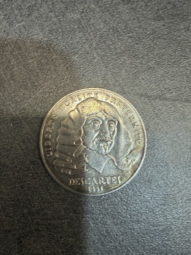 Pièce argent 100f descartes - argent,