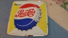 RARE 1 ORIGINAL 50's PEPSI COLA GLASS PENOUEL PARIS Sign 9" (22,5cm) M.IN FRANCE