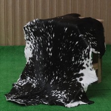 Élégant Noir Chèvre Cachette Tapis – Naturel à Poils en Cuir pour Chic