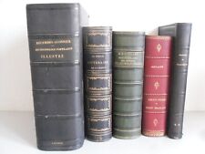 Lot 5 livres anciens reliés jolie reliure décorative XIXè in-8 in-4 décoration