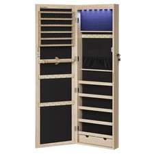 Armoire à bijoux meuble de rangement mural pour colliers boucles d’oreilles pla